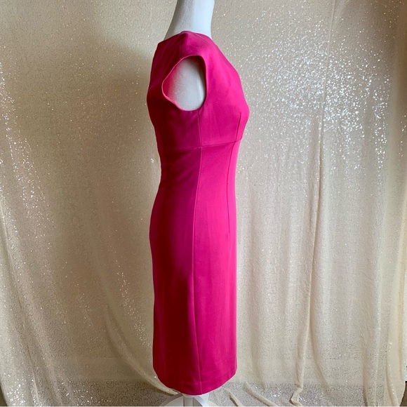 Trina Turk Los Angeles Bright Pink Cap Sleeve Lined Empire Waist Dress - Picture 2 of 7